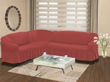 Чехол на диван угловой левосторонний BULSAN  грязно-розовый